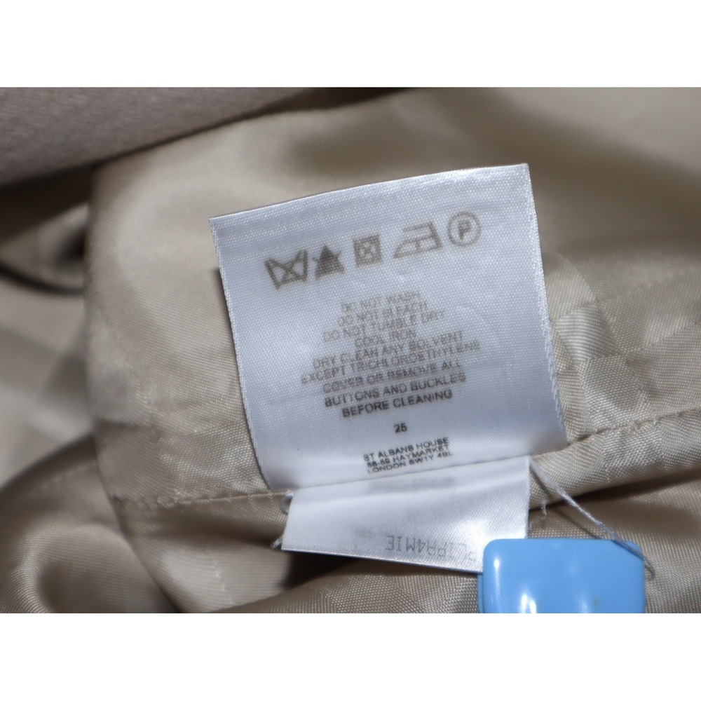 Burberry Peacoat Women 6 Beige Crop Waist Length Wool Cashmere 3/4 Sleeve *FLAWS - Picture 11 of 12